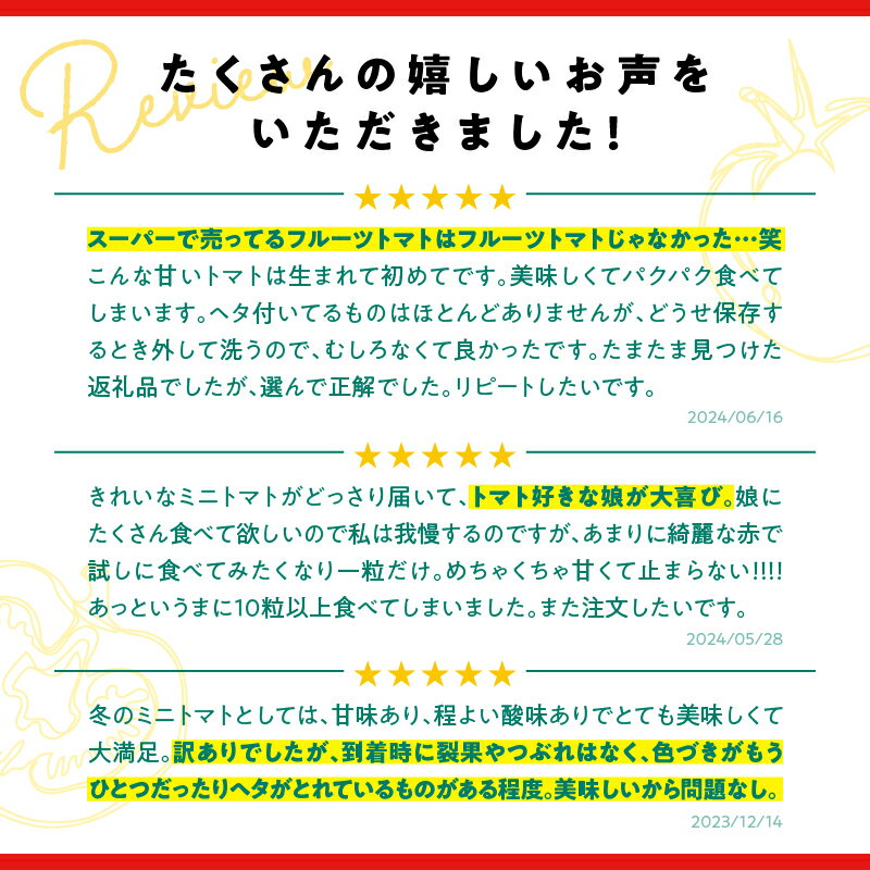 【ふるさと納税】【先行予約】☆ 糖度 10度以上 ☆ 厳選 スパルタ生まれの笑ちゃん フルーツトマト 約1kg 【GC-35】 お届け：4月中旬～6月中旬ごろ順次発送 笑ちゃん フルティカ トマト フルーツトマト 野菜 トマト 完熟 新鮮 冷蔵 産地直送 江津市 - 画像3