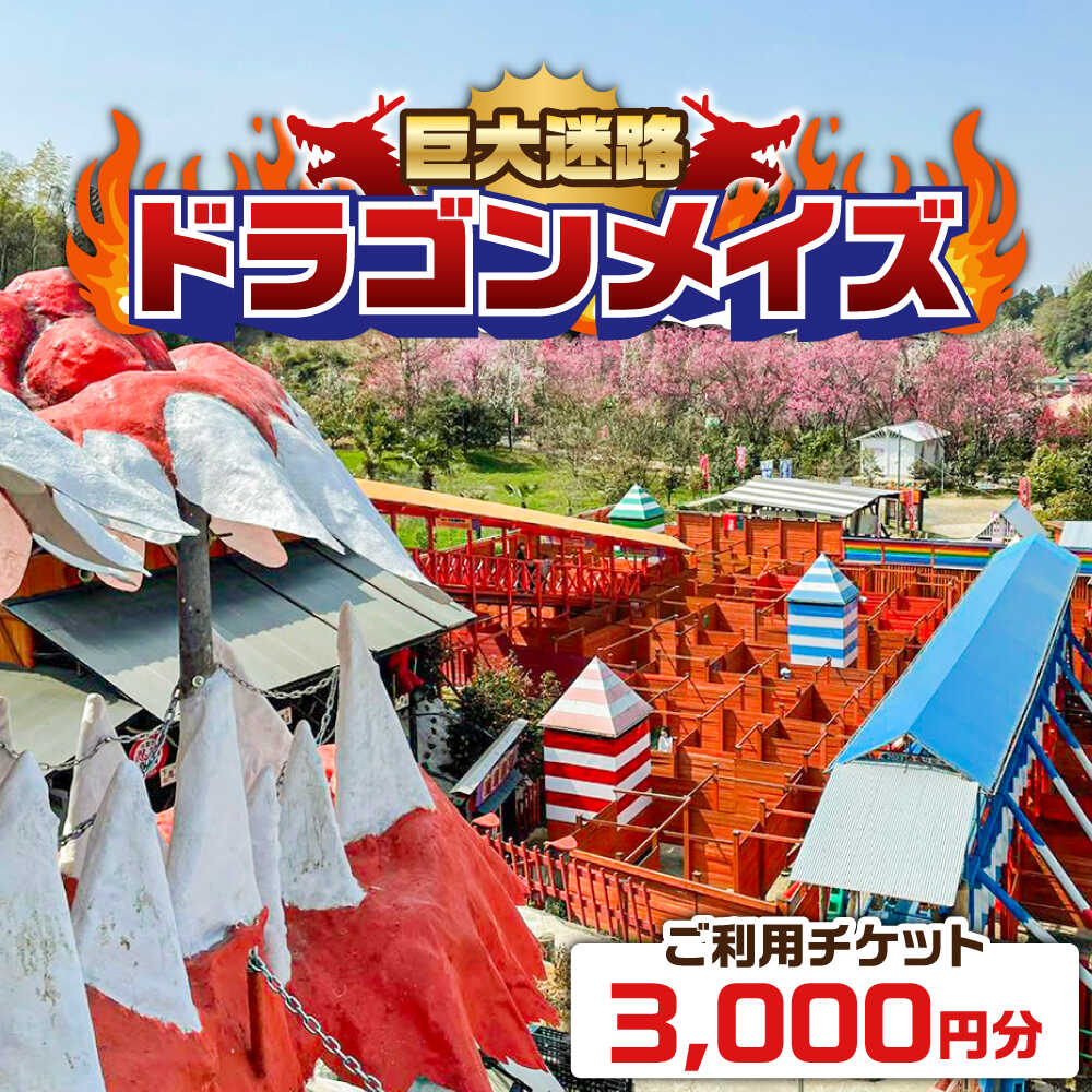 「心の駅　陽だまりの丘」 巨大迷路 ドラゴンメイズで使えるチケット 3000円分 迷路 観光 島根県雲南市/株式会社　丸隆[AIAZ001]