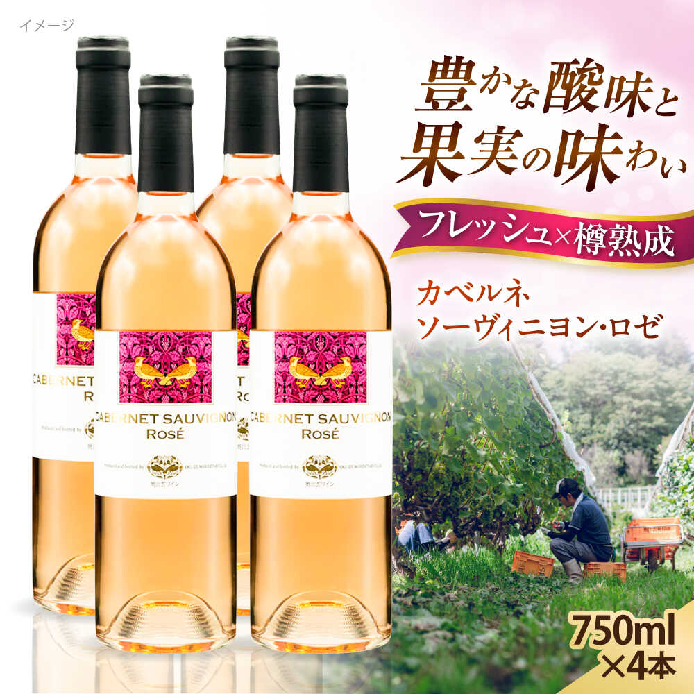 奥出雲葡萄園 カベルネソーヴィニヨン・ロゼ 4本セット 国産 ワイン セット 島根県雲南市/有限会社奥出雲葡萄園[AICS021] ロゼワイン 熟成 日本ワイン 国産ワイン 島根ワイン ブドウ 葡萄 お酒 酒 フルーティー 冷蔵 贈り物 人気 おすすめ 低温発酵