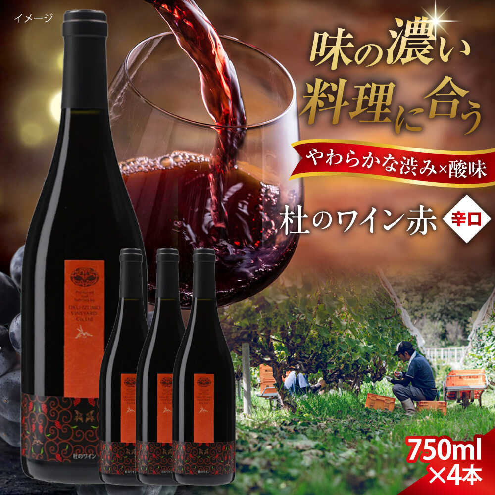 奥出雲葡萄園 杜のワイン赤 4本セット 国産 ワイン セット 島根県雲南市/有限会社奥出雲葡萄園[AICS049] 赤ワイン 赤ワインセット ギフト 贈り物 プレゼント お祝い 日本ワイン 国産ワイン 島根ワイン 赤 ぶどう ブドウ 葡萄 お酒 酒 辛口 冷蔵 人気