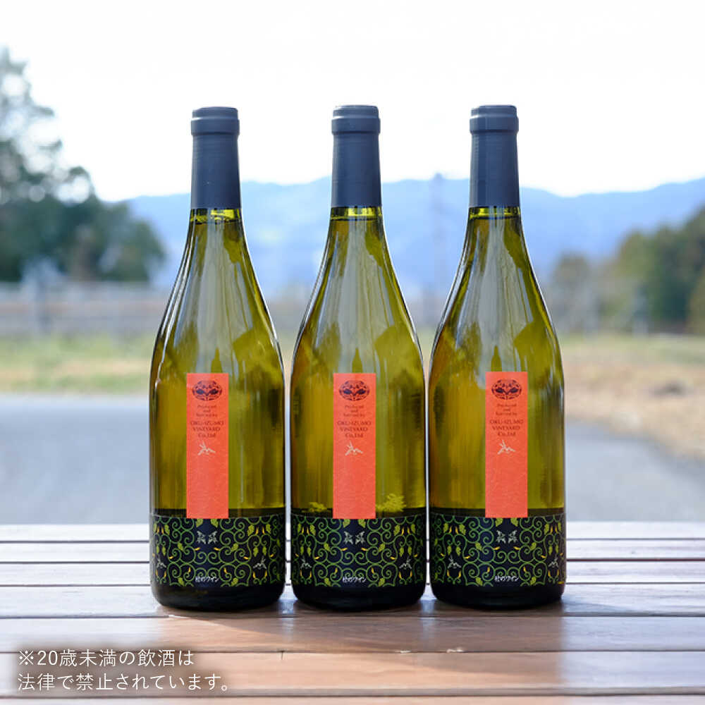 【ふるさと納税】奥出雲葡萄園 杜のワイン白　3本セット 国産 ワイン セット 島根県雲南市/有限会社奥出雲葡萄園[AICS052] サムネイル2