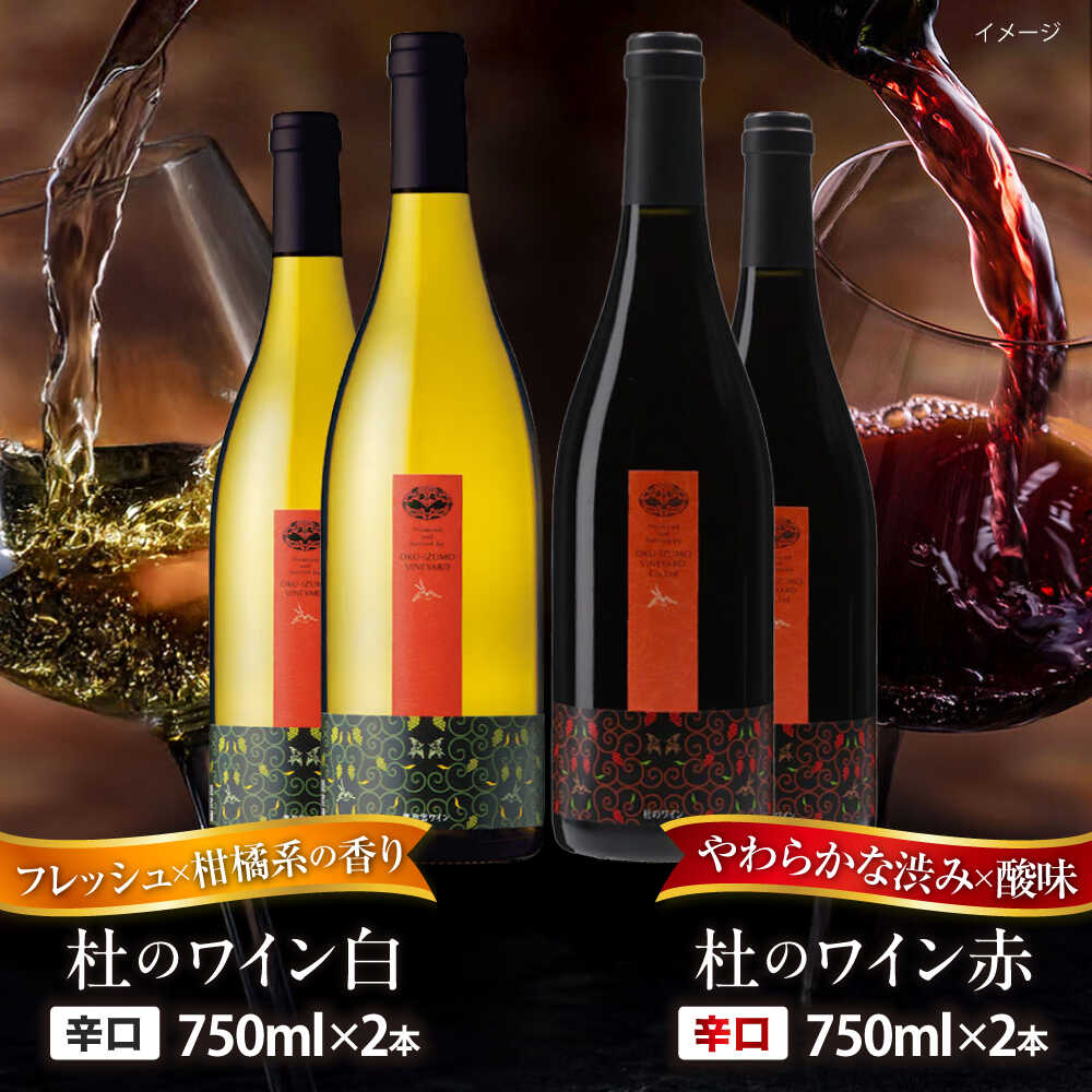 奥出雲葡萄園 杜のワイン白2本／赤2本セット 国産 ワイン セット 島根県雲南市/有限会社奥出雲葡萄園[AICS062]