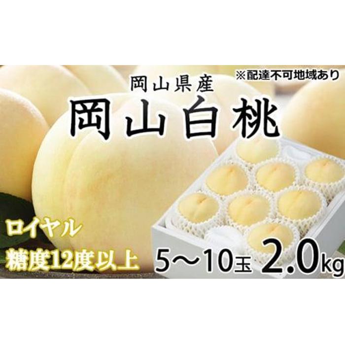 桃 2026年 岡山 白桃 ロイヤル 5～10玉 約2kg JAおかやまのもも（早生種・中生種） もも モモ 岡山県産 国産 フルーツ 果物 ギフト | もも フルーツ 果物 くだもの 食品 人気 おすすめ 送料無料