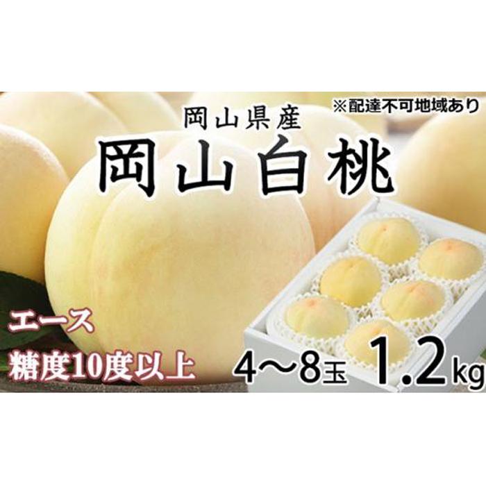 桃 2026年 岡山 白桃 エース4～8玉 約1.2kg JAおかやまのもも（早生種・中生種） もも モモ 岡山県産 国産 フルーツ 果物 ギフト | もも フルーツ 果物 くだもの 食品 人気 おすすめ 送料無料