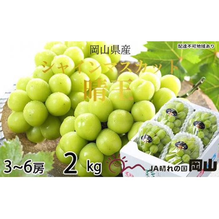 ぶどう 2026年 シャイン マスカット 晴王 3房～6房 約2kg ブドウ 葡萄 岡山県産 国産 フルーツ 果物 ギフト | フルーツ 果物 くだもの 食品 人気 おすすめ 送料無料