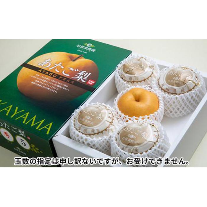 【ふるさと納税】梨 2025年 あたご梨 4～9玉 合計約4kg 化粧箱 ナシ なし 岡山県産 国産 フルーツ 果物 ギフト 石原果樹園 | フルーツ 果物 くだもの 食品 人気 おすすめ 送料無料 サムネイル2