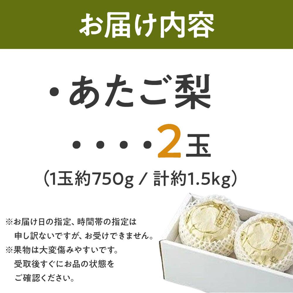 【ふるさと納税】梨 2025年 あたご梨 2玉（1玉約750g）合計約1.5kg なし ナシ 岡山県産 国産 フルーツ 果物 ギフト | フルーツ 果物 くだもの 食品 人気 おすすめ 送料無料 サムネイル3