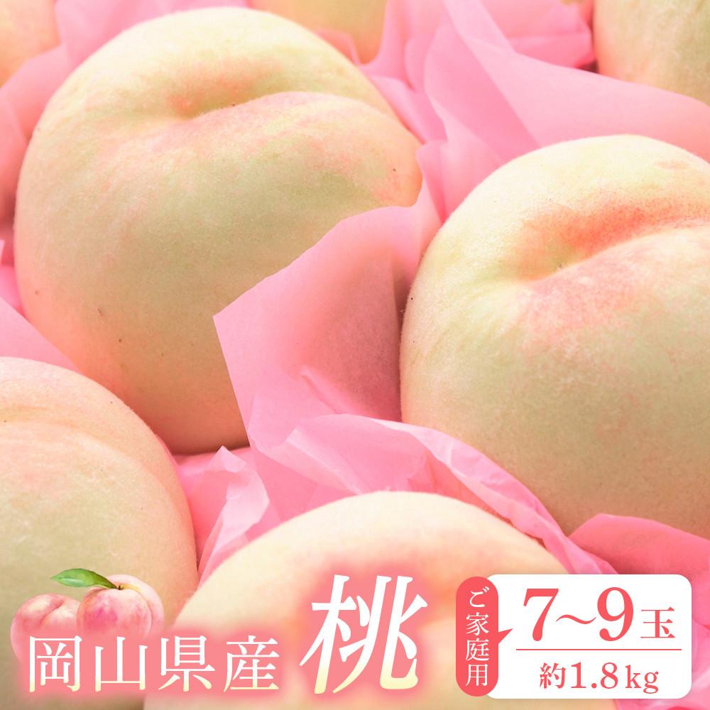 桃 2026年 ご家庭用 おかやま の 桃 約1.8kg（7～9玉） もも モモ 岡山県産 国産 フルーツ 果物 | もも フルーツ 果物 くだもの 食品 人気 おすすめ 送料無料