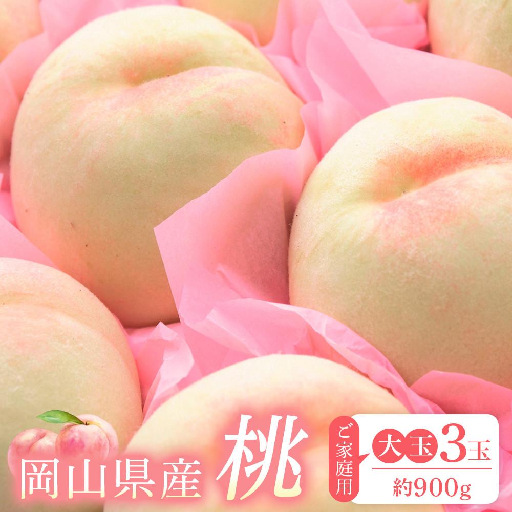 桃 2026年 ご家庭用 おかやま の 桃 大玉 3玉（合計約900g） もも モモ 岡山県産 国産 フルーツ 果物 | もも フルーツ 果物 くだもの 食品 人気 おすすめ 送料無料