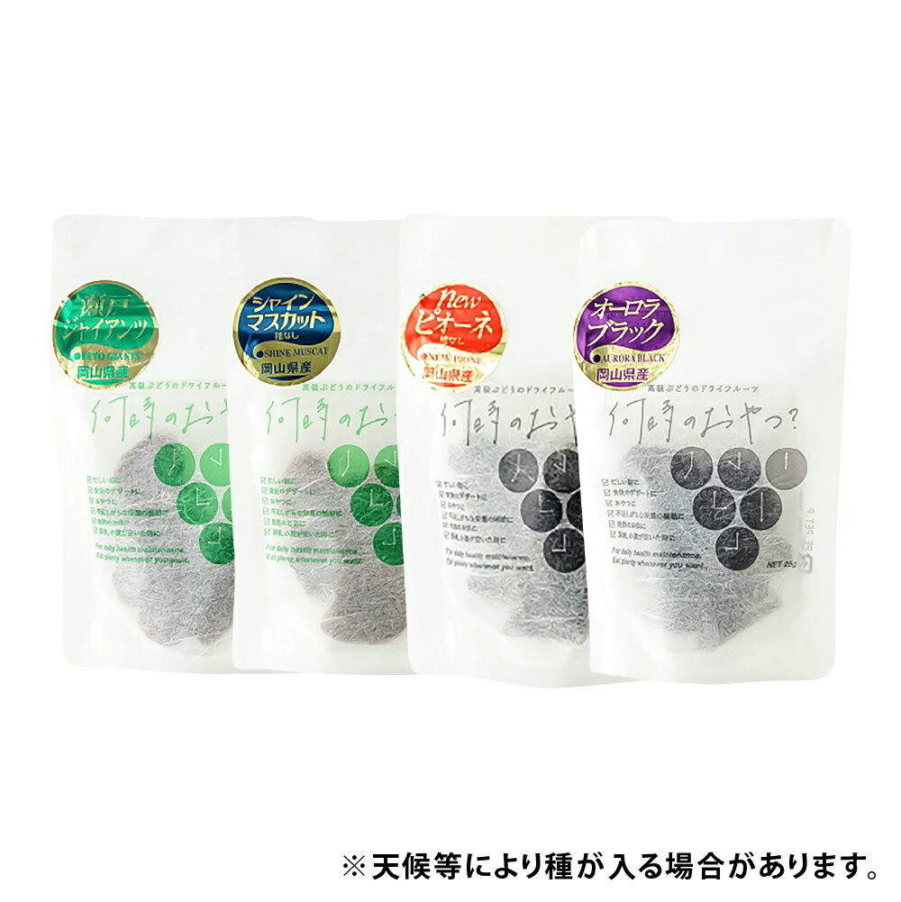 【ふるさと納税】ぶどう農家が作った、ぶどうのドライフルーツ 8袋セット 4種類 2セット 計200g（25g×8袋） ニューピオーネ シャインマスカット 瀬戸ジャイアンツ オーロラブラック ブドウ 葡萄 くだもの 果物 果実 フルーツ デザート おやつ 国産 岡山県産 倉敷市 送料無料 サムネイル3