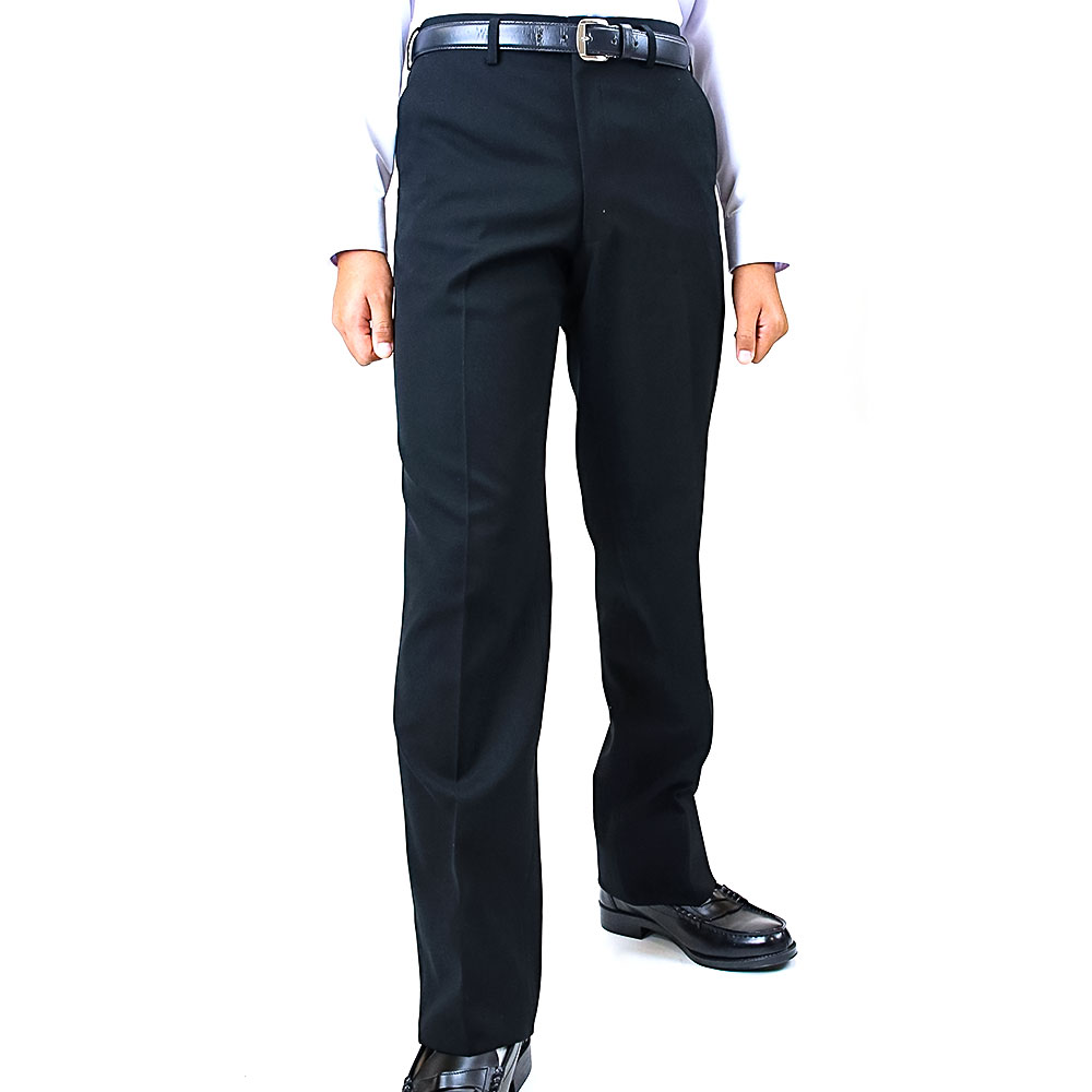 標準型学生服 冬用ズボン 黒色 ノータック仕様 日本被服株式会社（ 標準マーク付 服 男性 メンズ パンツ ファッション 岡山県 倉敷産 返礼品 ） 学生服 専門 メーカー 高級 仕立て 国産 お手入れ簡単