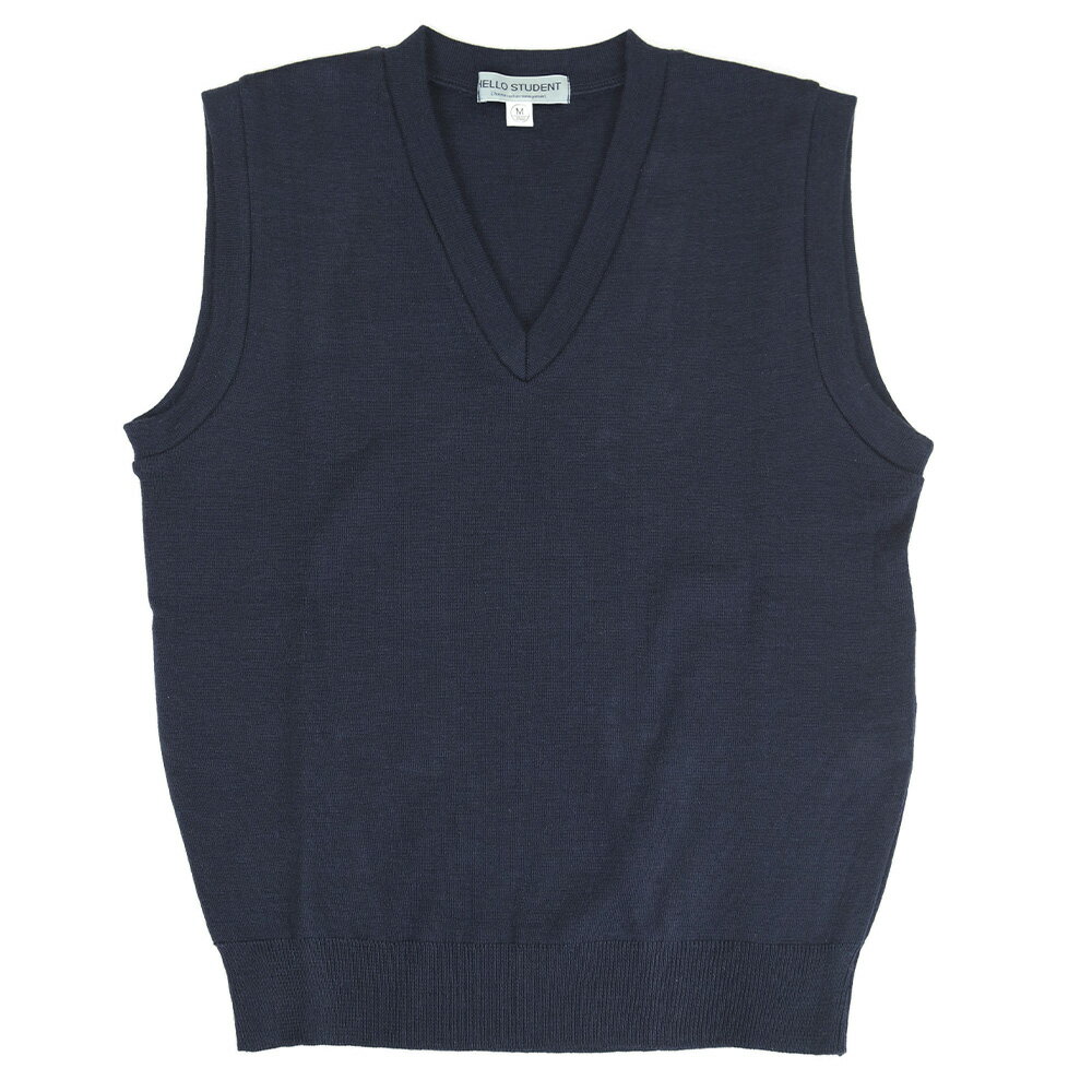 【ふるさと納税】学生ベスト ニット 紺色 男女兼用 スクールニットベスト 日本被服株式会社（ 学生服 上着 服 メンズ ウィメンズ ニット ベスト ファッション 岡山県 倉敷産 返礼品 ） 学生服 専門 メーカー 高級 仕立て 国産 お手入れ簡単 サムネイル2