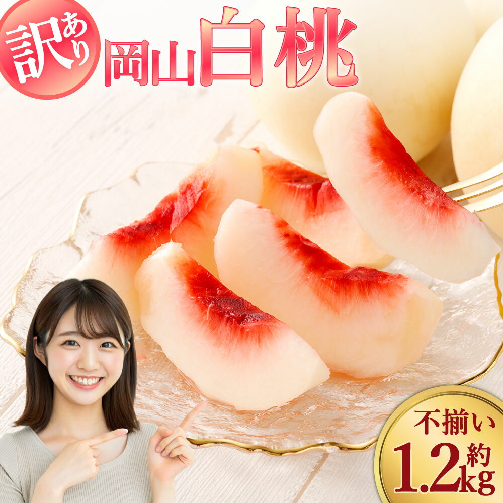 【訳あり】袋掛け 岡山白桃 サイズ不揃い 4～7玉 1.2kg以上 家庭用 ブランド桃 モモ はなよめ 白鳳 清水白桃 白麗 白皇 恵白 白露 くだもの 冷蔵 岡山県産 国産 岡山県 倉敷市 送料無料 【2026年7月上旬～2026年9月上旬まで発送】10000円 1万円
