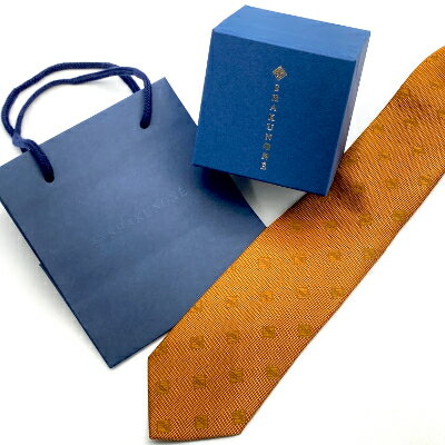 SHAKUNONE　ベーシックロゴネクタイ　金茶色_ ネクタイ ロゴ入り ビジネス小物 ビジネス スーツ メンズファッション メンズ 紳士 男性用 金茶色 シルク SILK シルクネクタイ 贈答 ギフト プレゼント 岡山県 津山市 送料無料 【1254630】