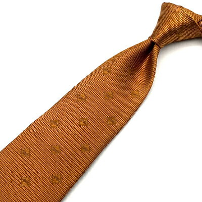 【ふるさと納税】SHAKUNONE　ベーシックロゴネクタイ　金茶色_ ネクタイ ロゴ入り ビジネス小物 ビジネス スーツ メンズファッション メンズ 紳士 男性用 金茶色 シルク SILK シルクネクタイ 贈答 ギフト プレゼント 岡山県 津山市 送料無料 【1254630】 サムネイル2