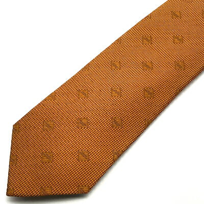 【ふるさと納税】SHAKUNONE　ベーシックロゴネクタイ　金茶色_ ネクタイ ロゴ入り ビジネス小物 ビジネス スーツ メンズファッション メンズ 紳士 男性用 金茶色 シルク SILK シルクネクタイ 贈答 ギフト プレゼント 岡山県 津山市 送料無料 【1254630】 サムネイル3