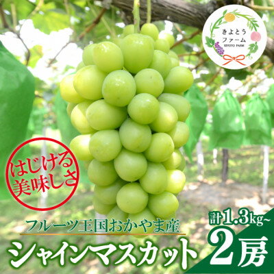 【きよとうファーム】シャインマスカット 大2房入/計1.3kg~(岡山県産)【配送不可地域：離島】【1548991】