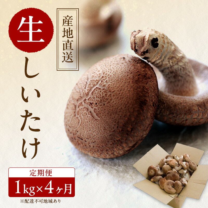 【 産地直送 】 有機JAS 生しいたけ定期便 1kg×4ヶ月 オーガニック しいたけ きのこ 野菜 岡山県 玉野市 栽培期間中化学肥料不使用 栽培期間中農薬不使用 野菜セット