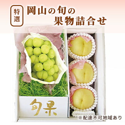 桃 ぶどう 2026年 先行予約 特選 岡山の旬の果物詰合せ-2 もも ブドウ 葡萄 晴王 岡山県産 国産 フルーツ 果物 ギフト 岡山白桃 大玉 3玉 シャインマスカット お取り寄せ 季節の果物 　お届け：2026年8月上旬～2026年8月下旬