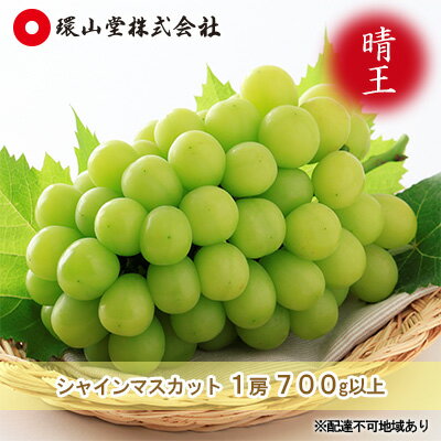 ぶどう 2026年 先行予約 シャイン マスカット 晴王 1房 700g以上 マスカット ブドウ 葡萄 岡山県産 国産 フルーツ 果物 ギフト 環山堂 　お届け：2026年9月上旬～2026年10月上旬
