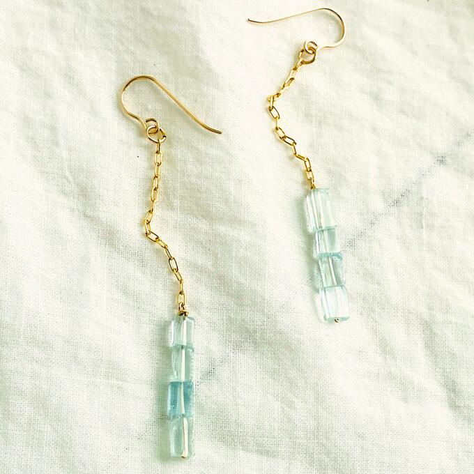 【ふるさと納税】ピアス ice blue K14gf ロング チェーン サムネイル2