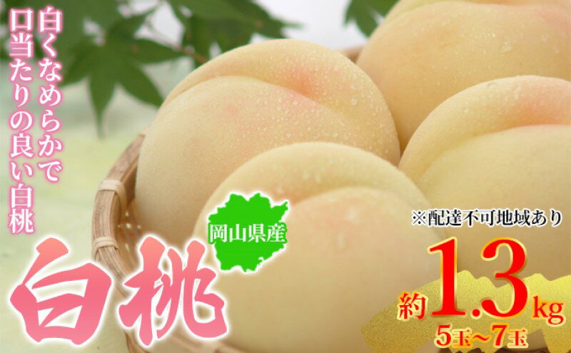 【ふるさと納税】桃 2026年先行予約 岡山県産 白桃 約1.3kg 5～7玉 お届け 7月上旬～7月下旬　お届け：2026年7月上旬～2026年7月下旬 サムネイル2