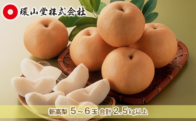 【ふるさと納税】梨 2026年 先行予約 新高 梨 5～6玉 合計2.5kg以上 なし ナシ 岡山県産 国産 フルーツ 果物 ギフト 環山堂 大きさ 形 おいしさ 王様 みずみずしく 上品 風味 シャリシャリ 甘い 　お届け：2026年10月上旬～2026年10月下旬 サムネイル2