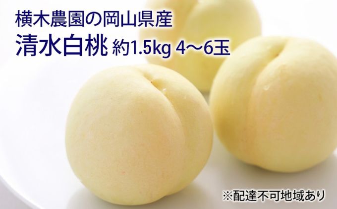 【ふるさと納税】桃 2026年 先行予約 清水 白桃 約1.5kg 4～6玉 もも モモ 岡山県産 国産 フルーツ 果物 ギフト 横木農園 清水白桃 スイーツ 　お届け：2026年7月中旬～2026年7月下旬 サムネイル2