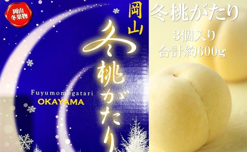 【ふるさと納税】桃 【2025年 早期受付】 冬桃がたり 3個入り 合計約600g もも 岡山県産 国産 フルーツ 果物 ギフト　お届け：2025年11月20日～2026年1月6日 サムネイル2