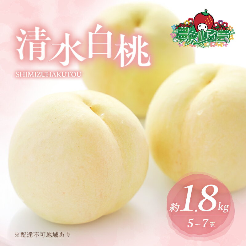 桃 2026年 先行予約 清水 白桃 約1.8kg 5～7玉 進物用 もも モモ フルーツ 果物 岡山 赤磐市産 農マル園芸 あかいわ農園 家庭用 　お届け：2026年7月中旬～2026年8月中旬