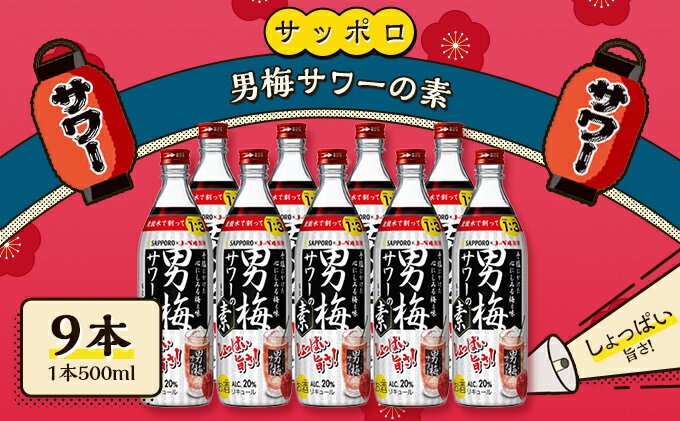 【ふるさと納税】サッポロ 男梅サワー の素 9本（1本500ml） 男梅 サワー 梅味 お酒 原液 家飲み 宅飲み 晩酌 割りもの しょっぱい旨さ 濃厚な味わい サムネイル2