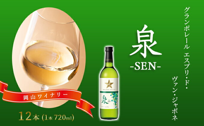 【ふるさと納税】ワイン グランポレール エスプリ・ド・ヴァン・ジャポネ 泉 -SEN- 12本（1本 720ml）白ワイン 中辛口 サッポロビール 岡山ワイナリー お酒 国産ワイン 爽やか ほのかな渋み 酸味 サムネイル2