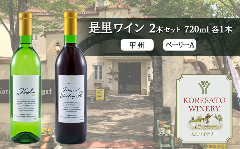 【ふるさと納税】是里 ワイン 果実酒 甲州 ベーリーA 720ml 各1本 岡山 赤磐市 お酒 サムネイル2