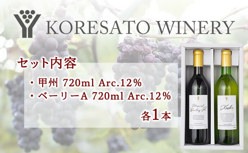 【ふるさと納税】是里 ワイン 果実酒 甲州 ベーリーA 720ml 各1本 岡山 赤磐市 お酒 サムネイル3