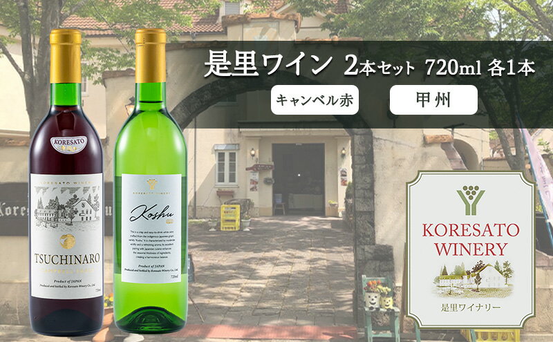【ふるさと納税】是里 ワイン 果実酒 キャンベル赤 甲州 720ml 各1本 岡山 赤磐市 お酒 サムネイル2