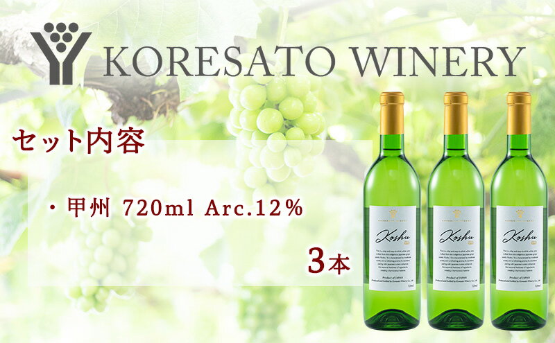 【ふるさと納税】是里 ワイン 果実酒 甲州 720ml 3本 岡山 赤磐市 お酒 サムネイル3