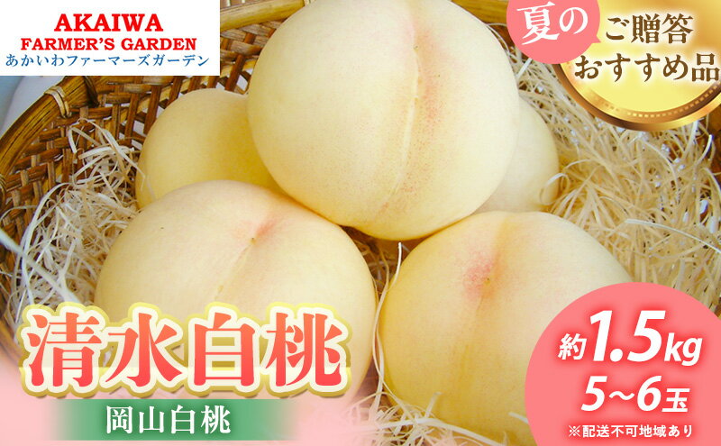 【ふるさと納税】桃 2026年 先行予約 清水 白桃 約1.5kg 5～6玉 もも 岡山県 赤磐市産 フルーツ 果物 あかいわファーマーズガーデン　お届け：2026年7月中旬～2026年8月上旬 サムネイル2