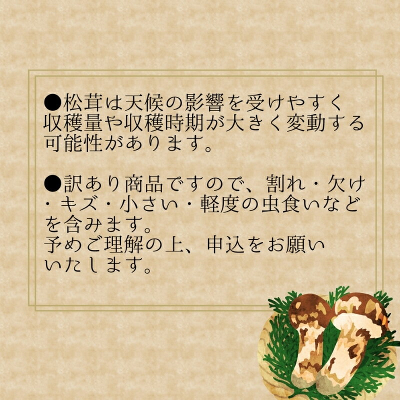 【ふるさと納税】 ＼2026年先行予約／ 花笑み農園 岡山県産 訳あり『松茸』200g（2〜6本）【2025年9月下旬〜順次発送】 hana23 国産 岡山県 真庭市 希少 産地直送 松茸 天然物 訳あり きのこ 訳あり松茸 - 画像3