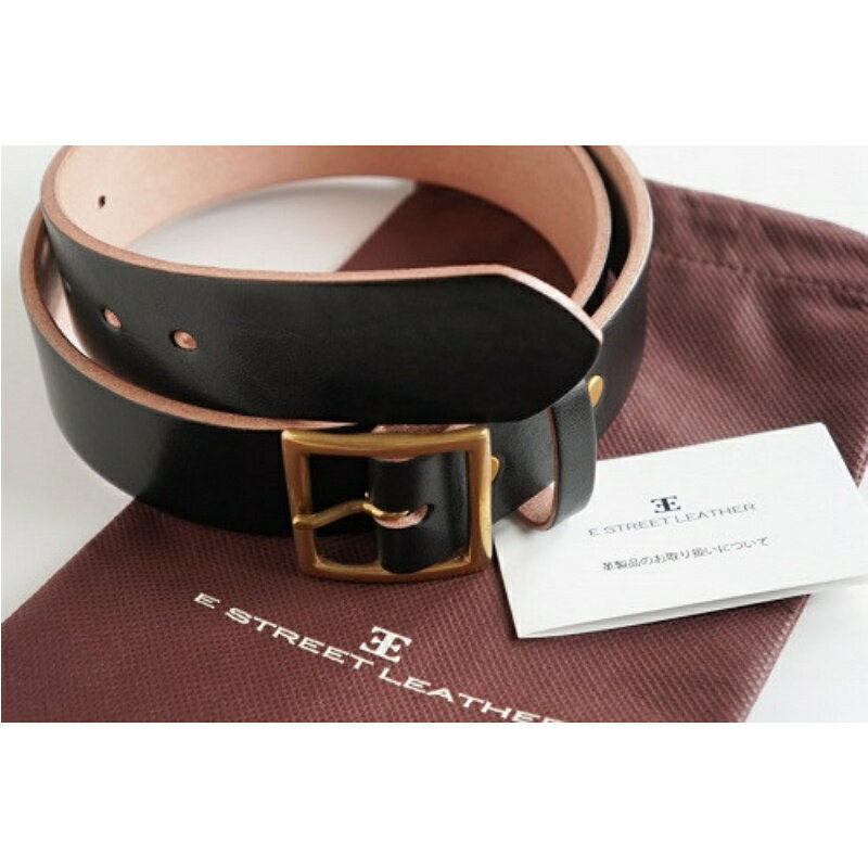 【ふるさと納税】E STREET LEATHER ベンズクラシック 4cm幅 茶芯革 極厚レザーベルト ブラック 【サイズをお選びください】 / ベルト メンズ なめし革 父の日 紳士 スーツ サムネイル3