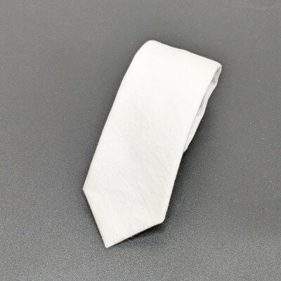 【ふるさと納税】岡山産デニムネクタイ【DeniMUSASHI】ハンガーパッケージ付・ホワイト【1456885】 サムネイル2