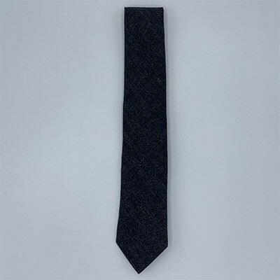 【ふるさと納税】クラバットユキジ製　デニムタイ(ブラックマット)【1078922】 サムネイル2