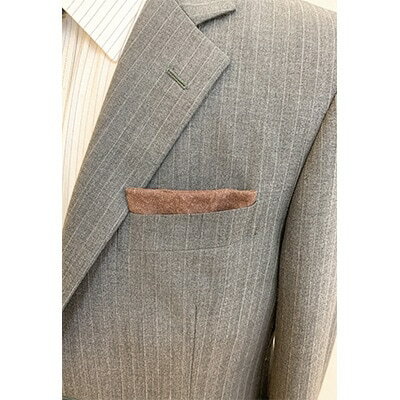 【ふるさと納税】クラバットユキジ製　デニムポケットチーフ(ショコラブラウン)【1084653】 サムネイル3