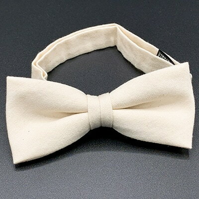 【ふるさと納税】クラバットユキジ製　デニム蝶ネクタイ(ミルキーホワイト)【1095858】 サムネイル2