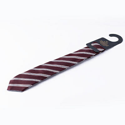 【ふるさと納税】裏地ポケット付ネクタイ　「まもりたい」　国産シルク　ストライプ　ワイン【1441410】 サムネイル2