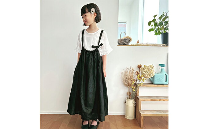 【ふるさと納税】「リネン100％」サスペンダー付きギャザースカート 　お届け：準備でき次第、順次発送いたします。※お申込・生産状況によってはお時間をいただく場合がございます。 サムネイル3