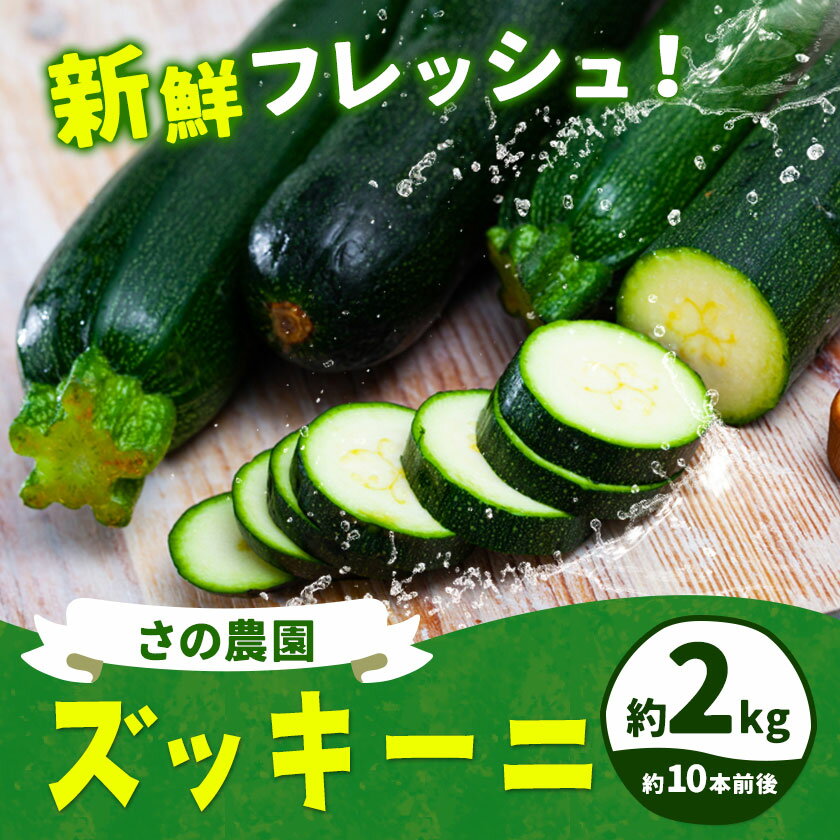【ふるさと納税】【先行予約】ズッキーニ 約 2kg 約 10本 前後 野菜 さの農園《2026年4月中旬-7月上旬頃出荷》岡山県産 瓜 青果 岡山県 矢掛町 - 画像2