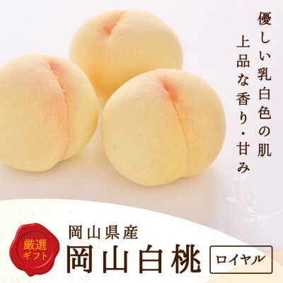 【2026年発送】岡山県産　白桃 5玉 (1.5kg以上) 等級:ロイヤル 木箱入り【配送不可地域：離島・北海道・沖縄県】【1546677】