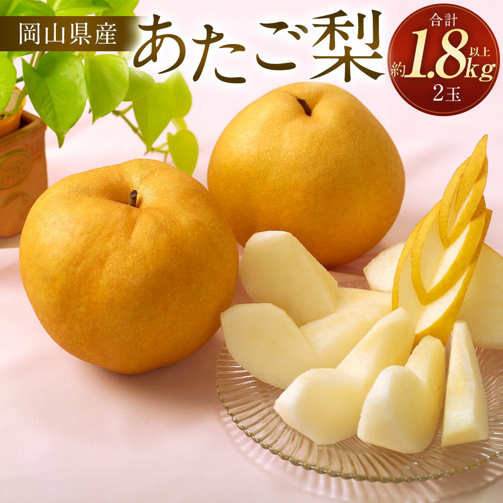 梨 2026年 先行予約 あたご梨 2玉 合計1.8kg以上 赤梨 なし ナシ くだもの 果物 果実 フルーツ 環山堂 冷蔵 岡山県産 国産 岡山県 奈義町 送料無料 【2026年11月下旬～12月下旬 発送予定】