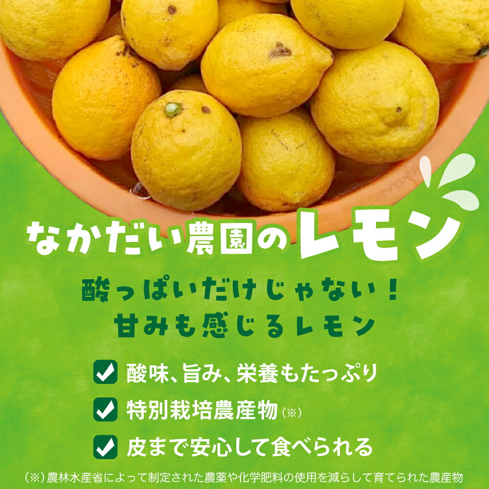 【ふるさと納税】栽培期間中農薬不使用「レモン」約 1kg / 約 3kg / 内容量が選べる レモン れもん 檸檬 特別栽培 皮まで安心 瀬戸内 産地直送 お取り寄せグルメ 送料無料 特別栽培農産物 広島県 呉市 サムネイル3