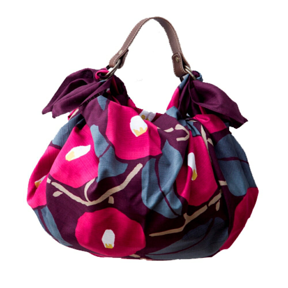 【ふるさと納税】ウオーク社 ふろしきハンド 夢二セット（ 椿 / アズキ ）（ハンドル色：コゲチャ）風呂敷 ふろしきバッグ バッグ ハンドル 持ち手 取っ手 竹久夢二 つばき ツバキ おしゃれ 可愛い かわいい ギフト プレゼント 送料無料 広島県 呉市 サムネイル2